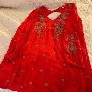 Free People hand embroidered dress